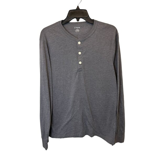J.CREW Other - J.CREW Washed Henley Cotton Gray Long Sleeve Shirt Size Large